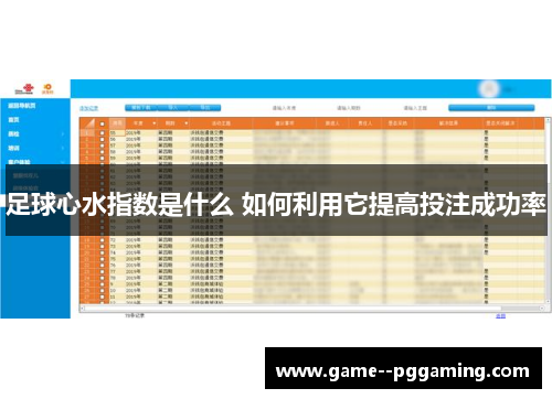 足球心水指数是什么 如何利用它提高投注成功率 足球心水指数是什么 如何利用它提高投注成功率